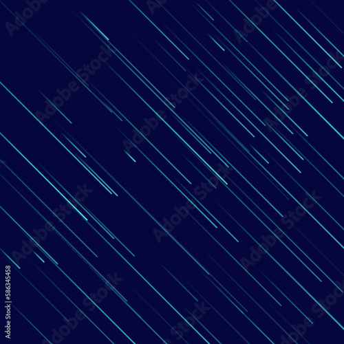 Meteor or comet. Neon space flying meteorite or asteroid, vector illustration. Meteor fire trails isolated. Fireball glowing gas and dust tails at night sky