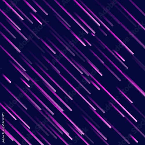 Meteor or comet. Neon space flying meteorite or asteroid, vector illustration. Meteor fire trails isolated. Fireball glowing gas and dust tails at night sky