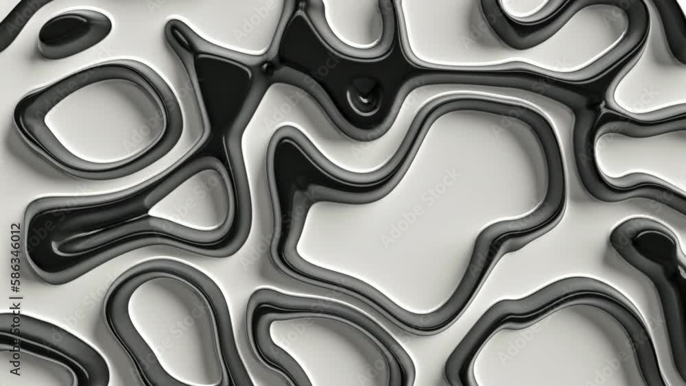 Smooth fractal noise striped elements on the surface. Bright, black and white motion background. Seamless loop. Smooth fractal noise striped elements on the surface. Bright, black and white motion background. Seamless loop.
