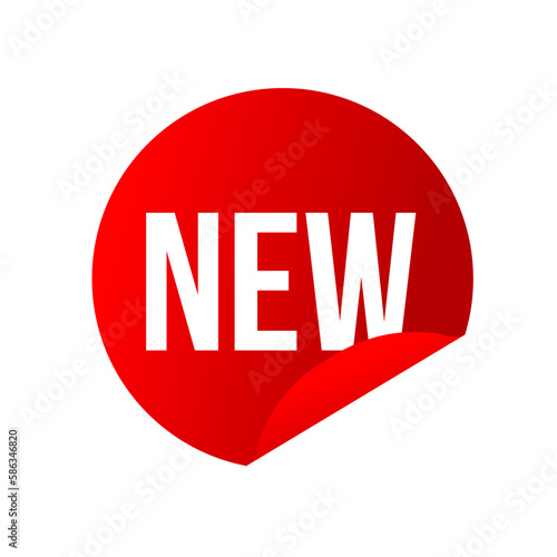round red sticker New. vector illustration, graphic element
