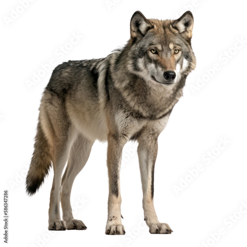 Wild wolf isolated on transparent background