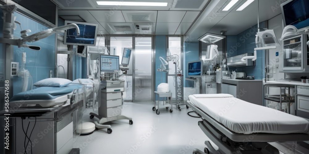 hospital operating room interior, generative, ai,