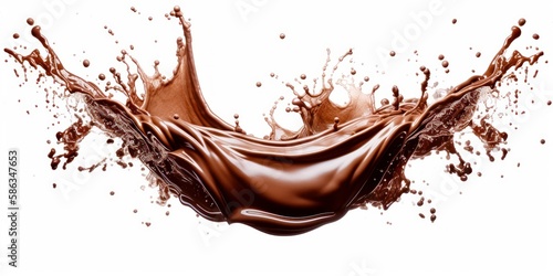 isolated chocolate splash, generative ai