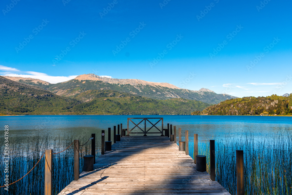 wooden pier in lake