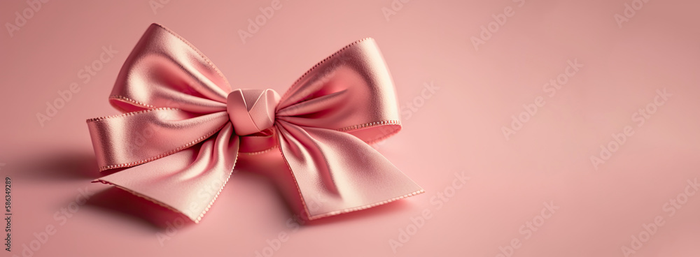 A pink bow with copyspace - Generative AI