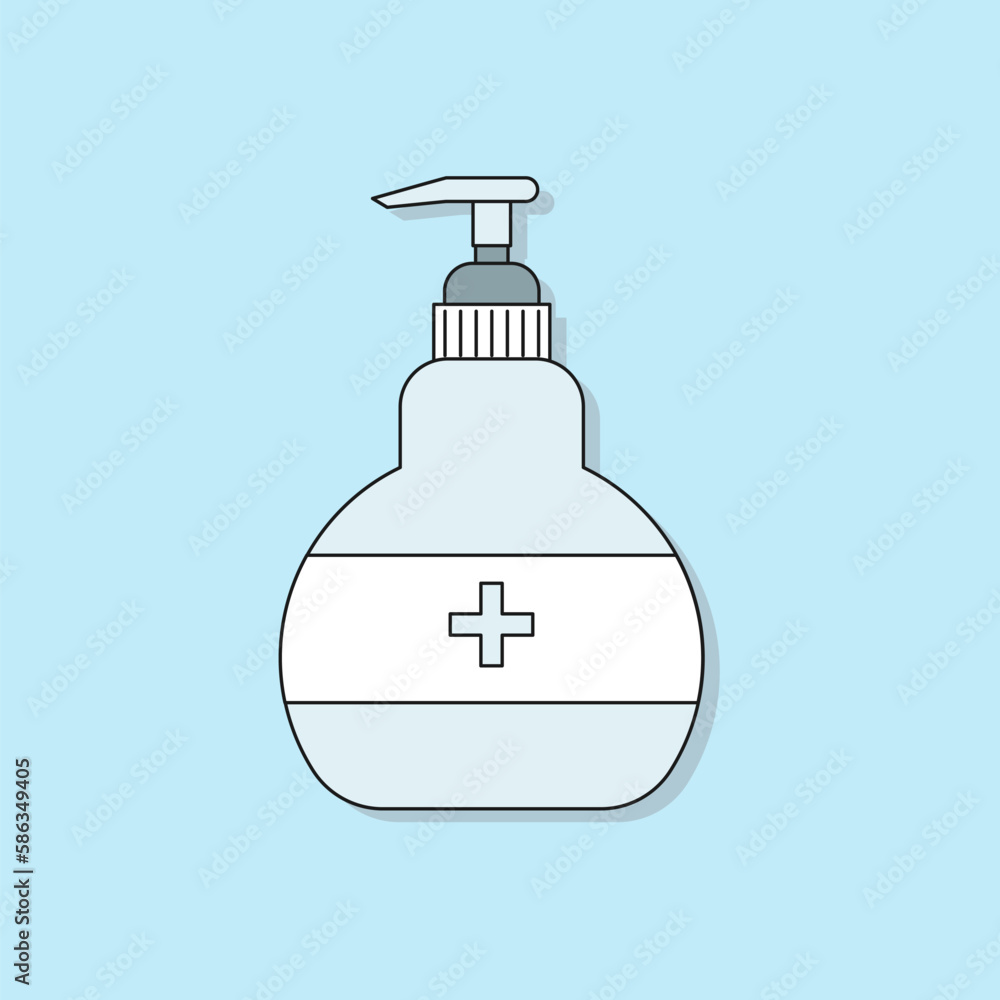 Hand sanitizer bottle, medical icon. Hand sanitizer bottle, medical icon.