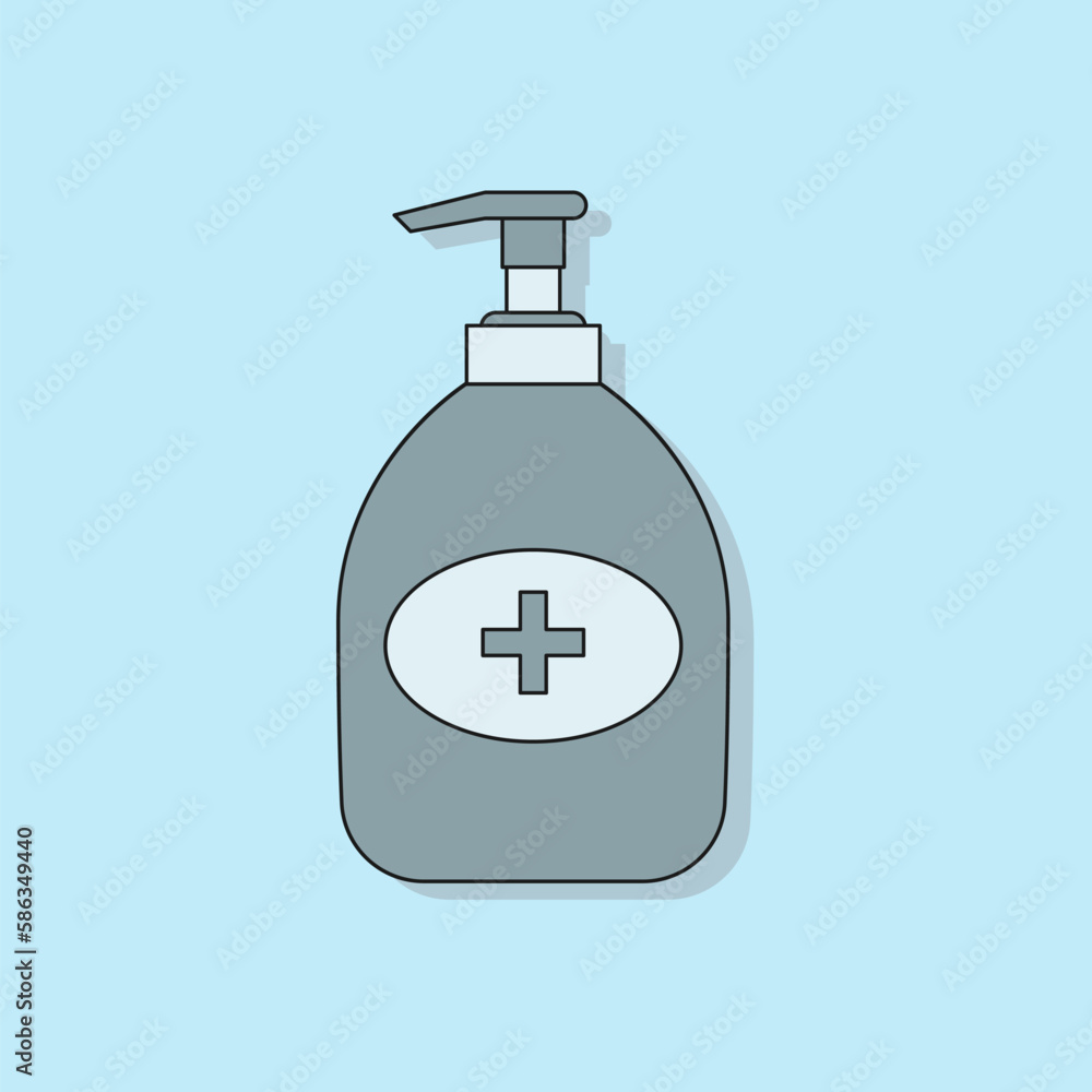 Hand sanitizer bottle, medical icon. Hand sanitizer bottle, medical icon.