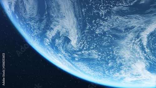 Beautiful Ccose view of earth rotating seen from space in 4K