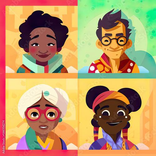 Avatar of diversity character in fantasy world. Generative ai