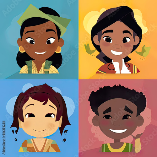 Avatar of diversity character in fantasy world. Generative ai