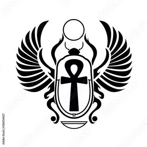 Egyptian Scarab Beetle Art sign vector