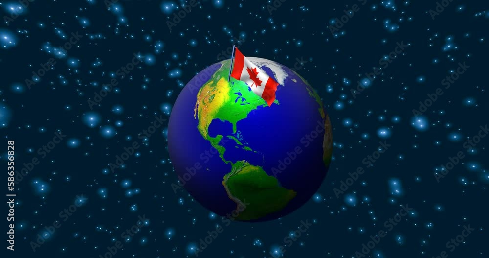 Earth with the Canadian flag Earth with the Canadian flag