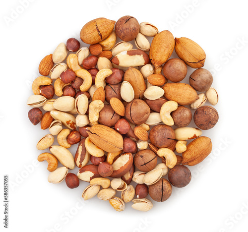 nut mix heap path isolated on white