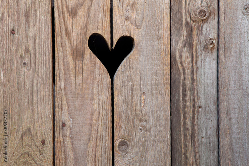 Herz in der Tür aus Holz - Klotür Plumpsklo