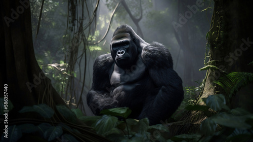 Gorilla Guardian of the Jungle  Strength and Power Combined  Generative AI 