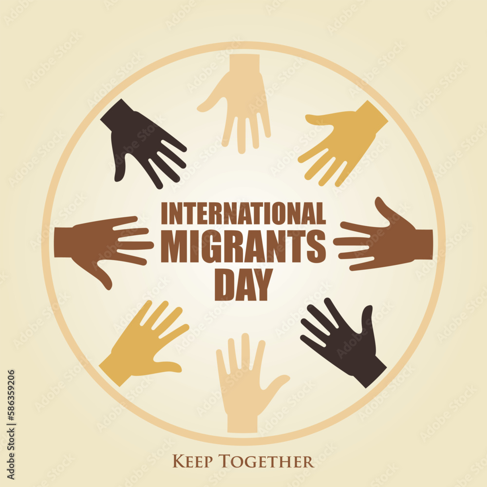 Obraz premium International Migrants Day Illustration design, for Poster and Quotes