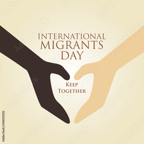 International Migrants Day, Poster, Quotes, Vector flat template illustration to the day of migrants.