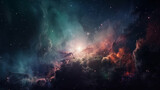 Magic color galaxy space background. Illustration Generative AI.
