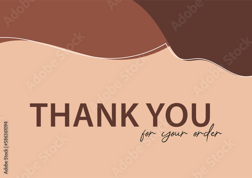 Thank you for your order. Compliment card design and text spice. illustration vector.