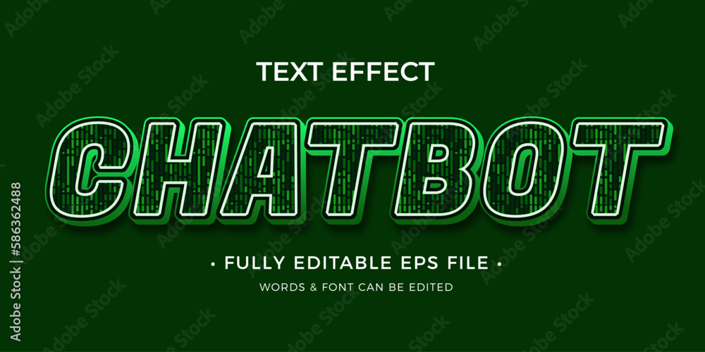 Chatbot vector editable text effect Chatbot vector editable text effect