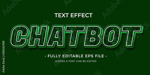 Chatbot vector editable text effect