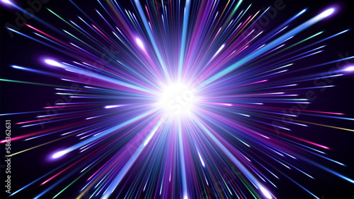 Violet Explosion Effect, Vector Illustration
