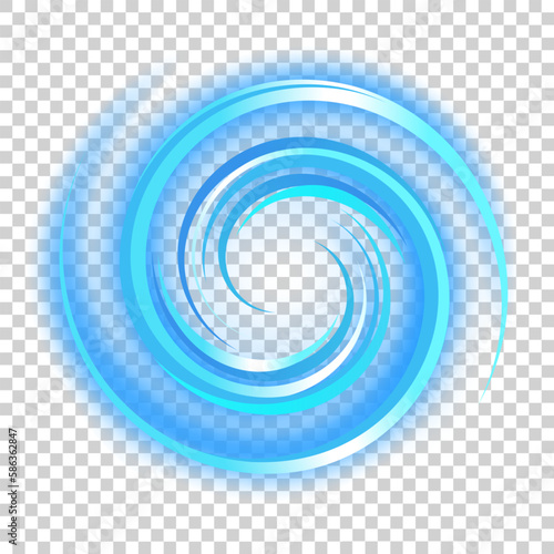 Blue Spiral Light on white transparent pattern, PNG Ready, Vector Illustration