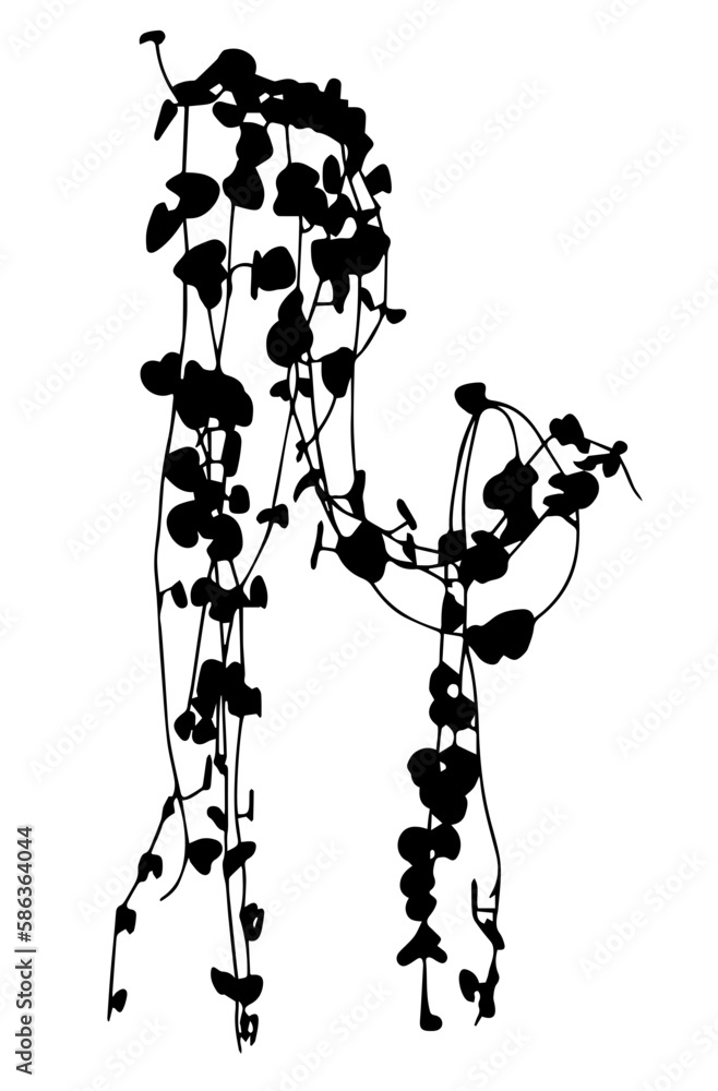 Naklejka premium string of hearts vector sag silhouette 