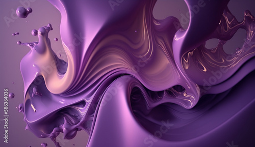 Soft purple liquid wave and...