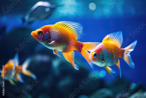 Yellow fish  in the ocean Generative AI
