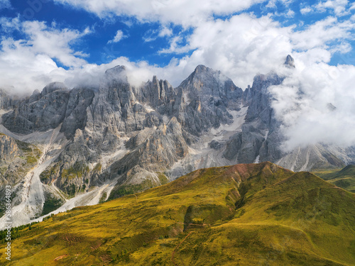 Summer view of the famous Pale di San Martino near San Martino di Castrozza, Italian Dolomites, Europe