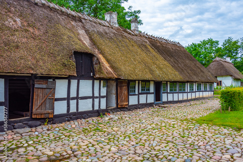 Den Fynske Landsby open-air museum with traditional Danish architecture in Odense photo