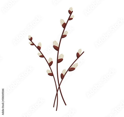 postcard easter card with willow branches