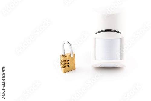 Security concept: Combination padlock and motion sensor