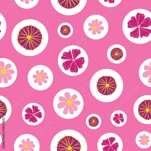 Pink background floral seamless pattern design