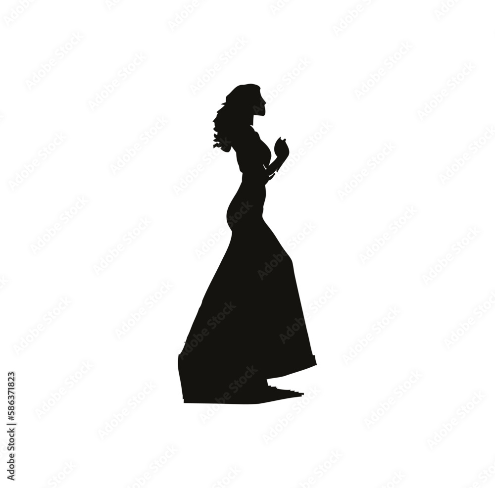Vector silhouette art of a model. Vector silhouette art of a model.