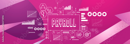 Payroll theme on a geometric pattern background