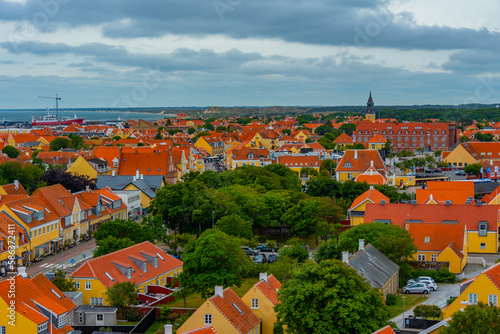 Obraz na plátně Aerial view of Danish town Skagen