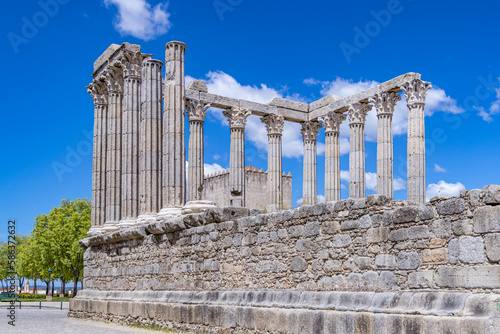 Ruins of the Roman Temple to the god Diana in Evora.