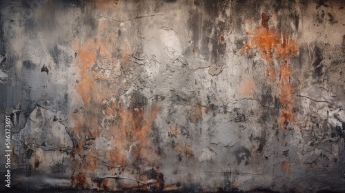 cement concrete wall, grunge rough rusty texture, interior design background, vintage wallpaper, generative ai