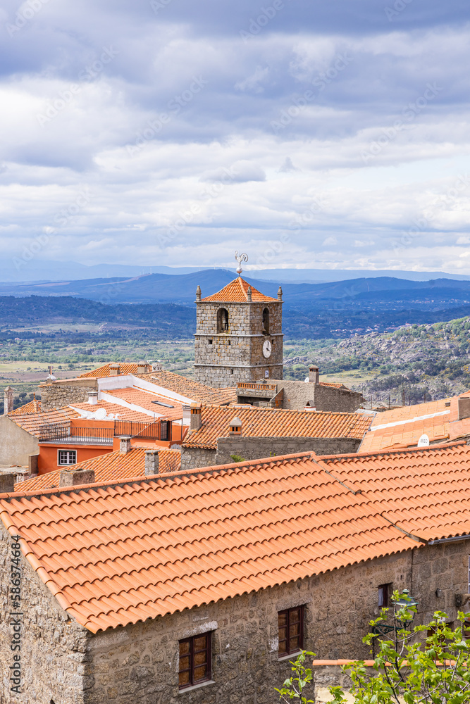 Fototapeta premium Terra cotta roofs and rural Portugese landscape.