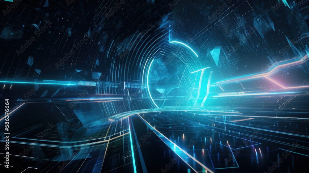 Fototapeta premium futuristic tech, data flowing, digital, background