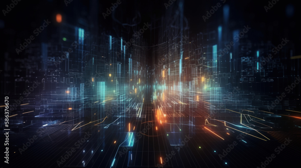Fototapeta premium futuristic tech, data flowing, digital, background