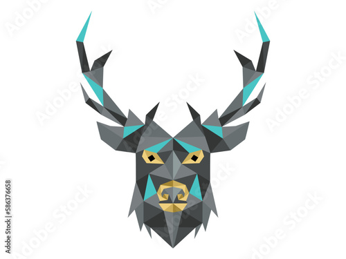 ilustration of head deer polygonal style