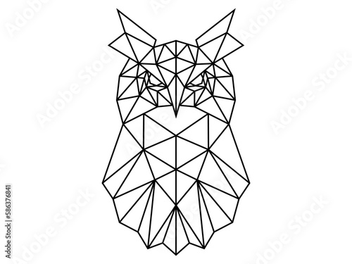 ilustration line of owl polygonal style
