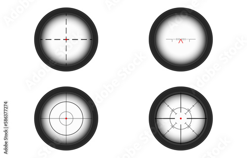 Set of vector sights on an isolated transparent background. Crosshair png. Weapon, sniper rifle. Icon set png.