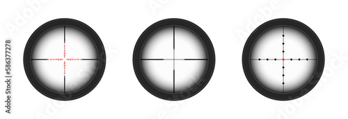 Set of vector sights on an isolated transparent background. Crosshair png. Weapon, sniper rifle. Icon set png.