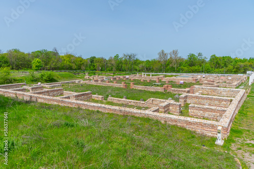 Ruins on ancient Roman town Nove near Svishtov, Bulgaria photo