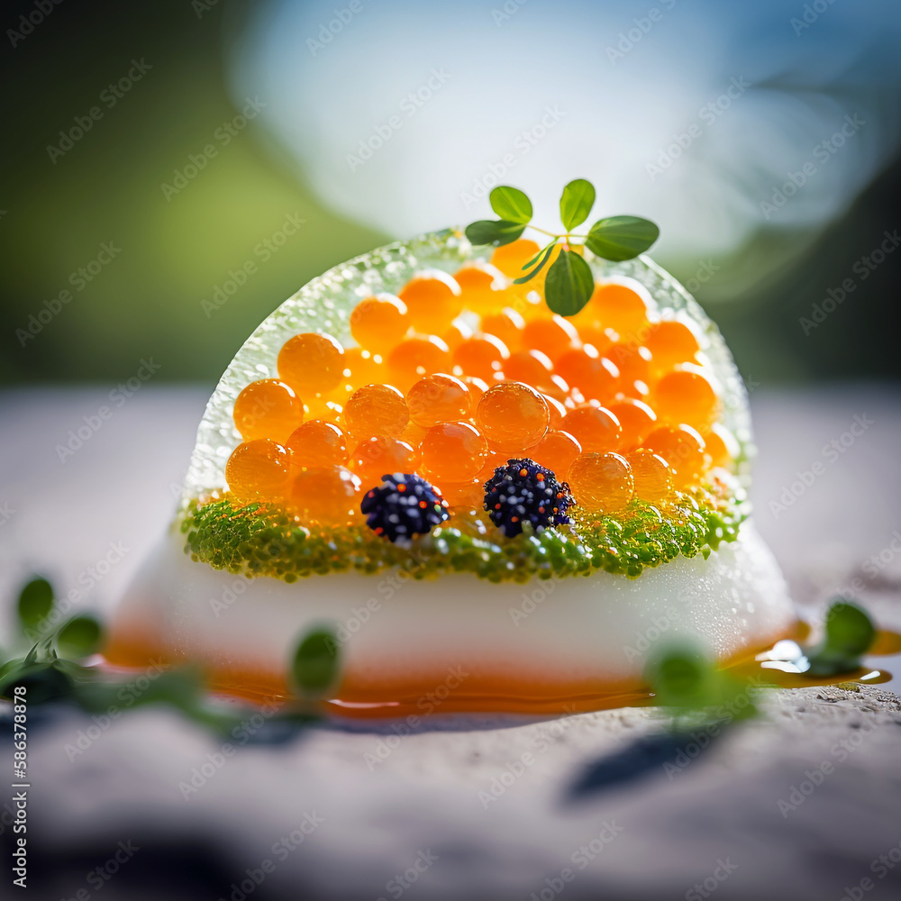 The Timeless Classic of Fine Dining Steelhead Trout Caviar. AI