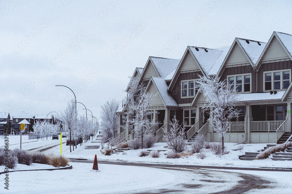 Fototapeta premium Townhouse Winter
